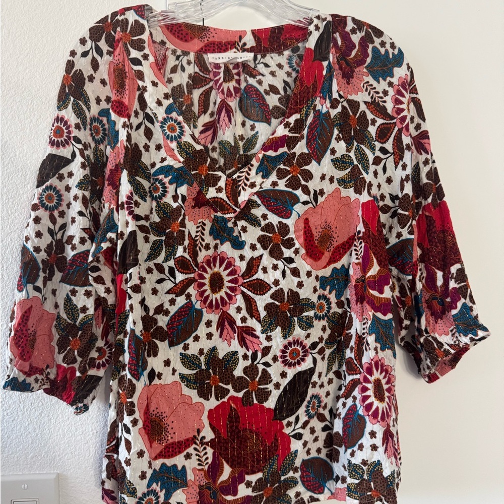 Floral V-Neck Women’s Top in Multi